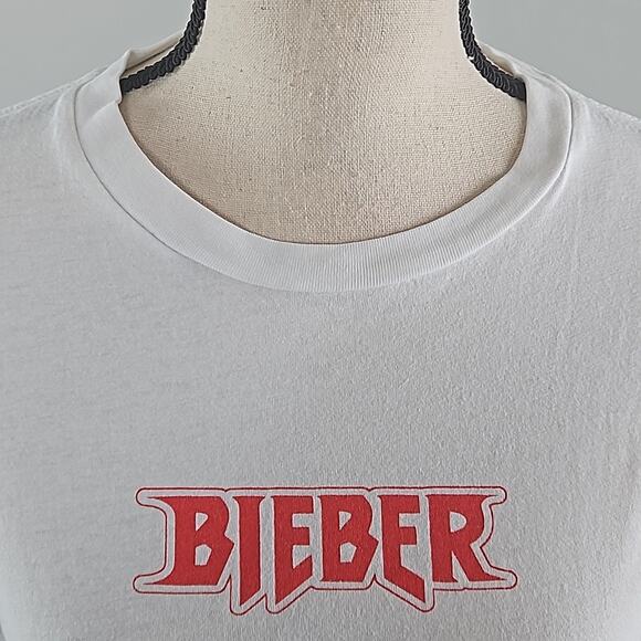 H&M x Justin Bieber 2017 Staduim Tour White T-Shirt Men's XS | Women's Medium - Picture 4 of 12